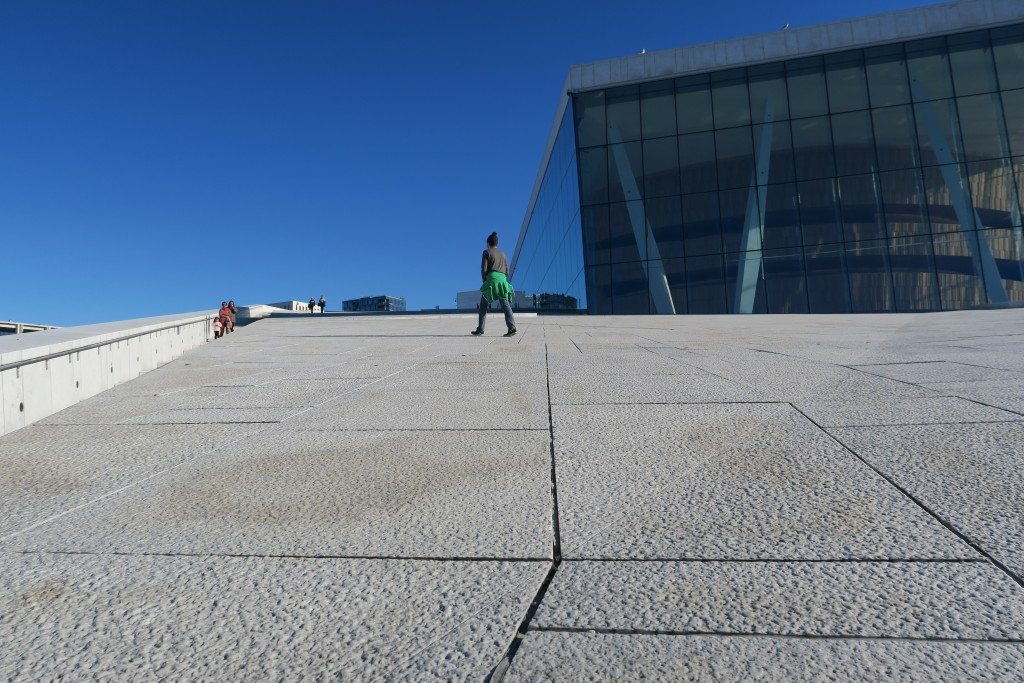 Walking up the opera house