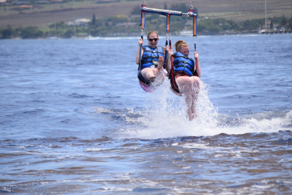 2016:06:03 Kaananpali Lahaina Maui Hawaii MM VeganTravel Parasailing Michelle Amanda