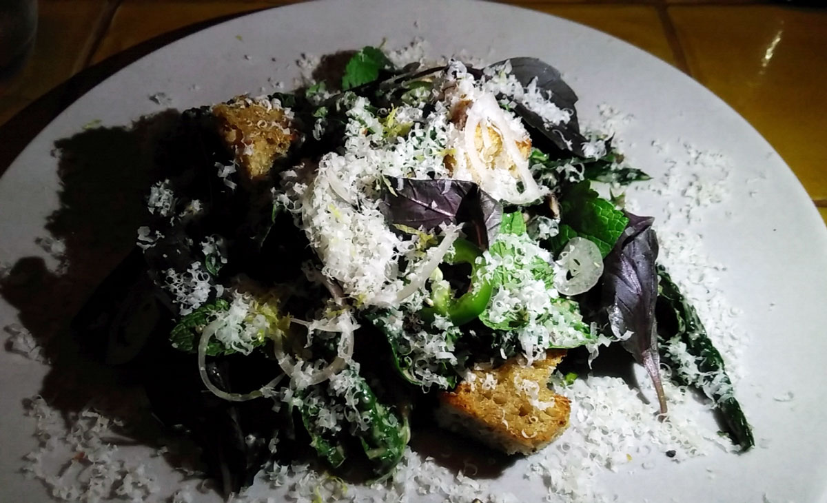 Miss Kaplan Kale Salad w/ Mint Onions, Black Beans, & Nut Cheese