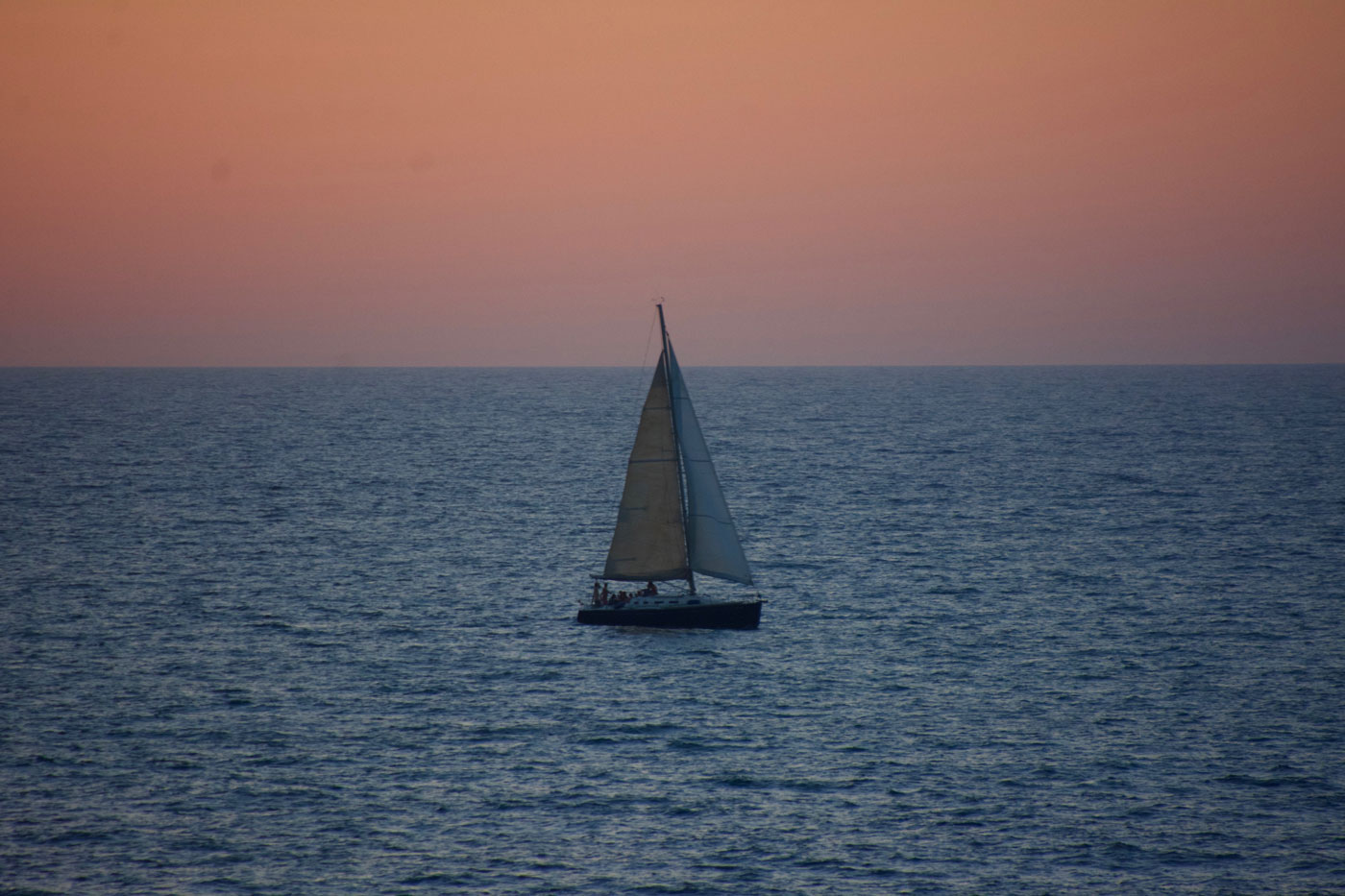Tel Aviv Sunset with Sailboat