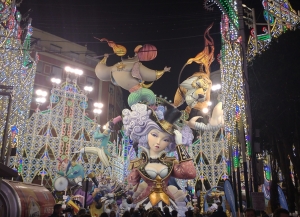 Falla and street lights in Russafa