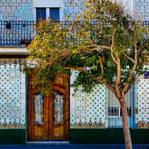 Cabanyal district near the beach in Valencia