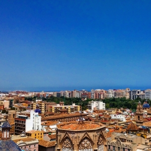 Miguelete Tower in the historical centre of Valencia