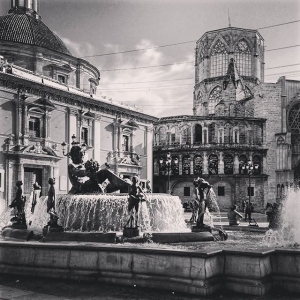 Plaza de la Virgen in the Old Town of Valencia