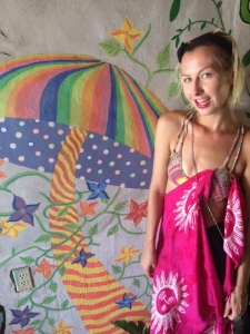 Because of the heat, this is what I wore on a typical day in SJDS. My yoga/bikini top and a sarong. My first sarong! It's a must in Central America.