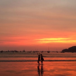 Sundown at the main beach in SJDS- with my new friend Andie from Montreal.