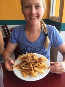 Dana Brewbaker, activist, and her delicious poutine fries!