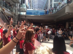 Protest inside of the Eaton Center Mall