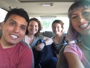 ROADTRIP!!! Me, Mauricio, Eva, and Mathilde en route to Ann Arbor and then Toronto!