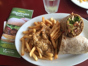 Veggie burrito and poutine fries for myself!