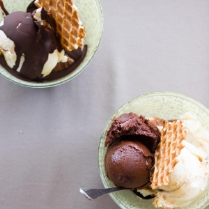 Belgium dark chocolate and Macadamia ice cream 