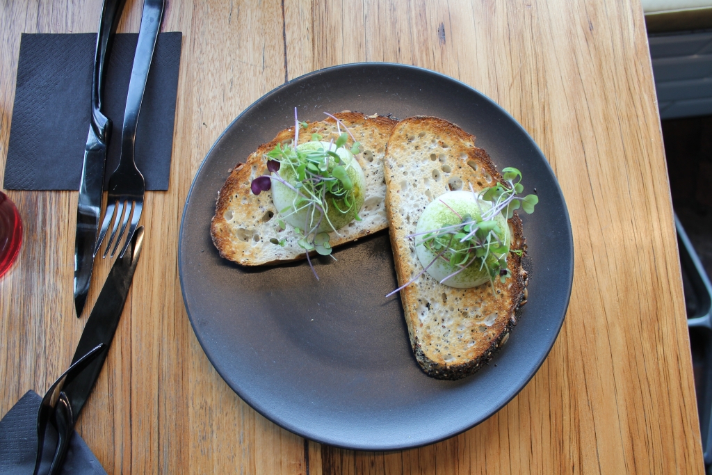 Vegan "poached egg" at Matcha Mylkbar