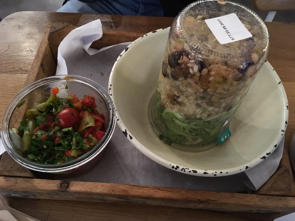 Istanbul Airport (upstairs opposite Starbucks) - Salad shop sells tasty salads in the glass jars