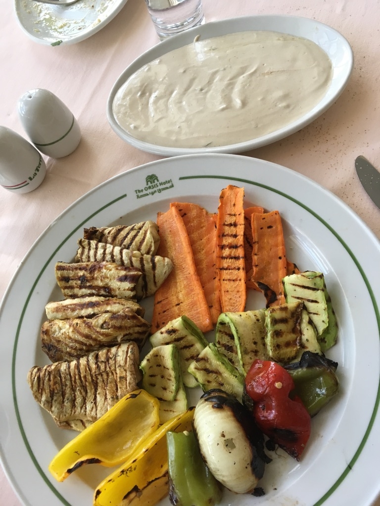 Grilled vegetables and tahini