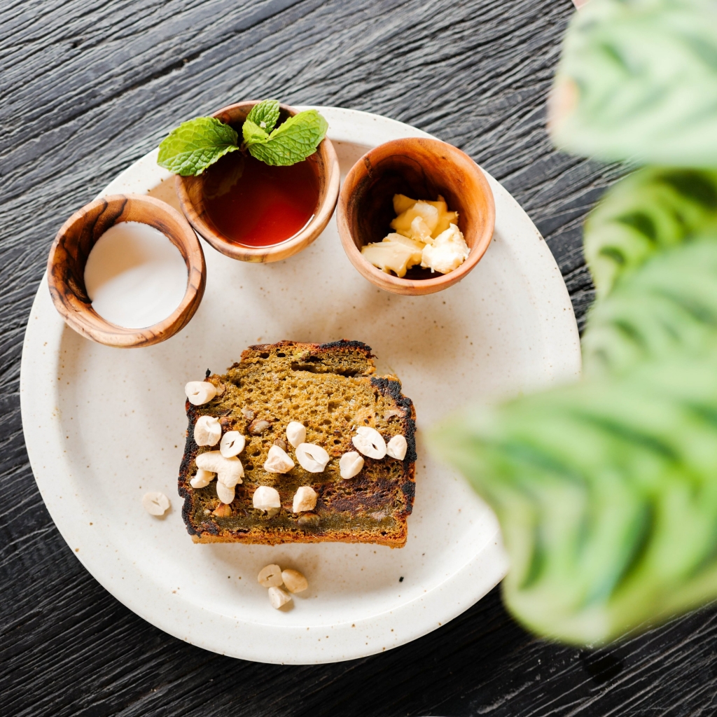 Vegan matcha banana bread at Matcha Cafe Canggu Bali