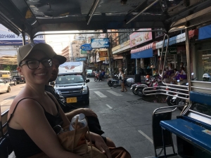 Pattaya shot from back of Songthaew Taxi