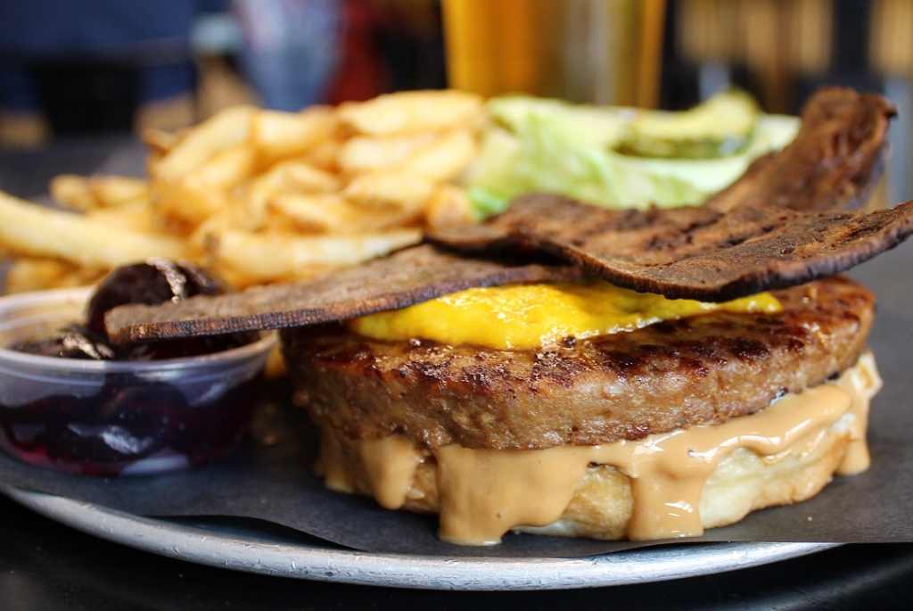 Peanut Butter Bacon Burger from Doomie's