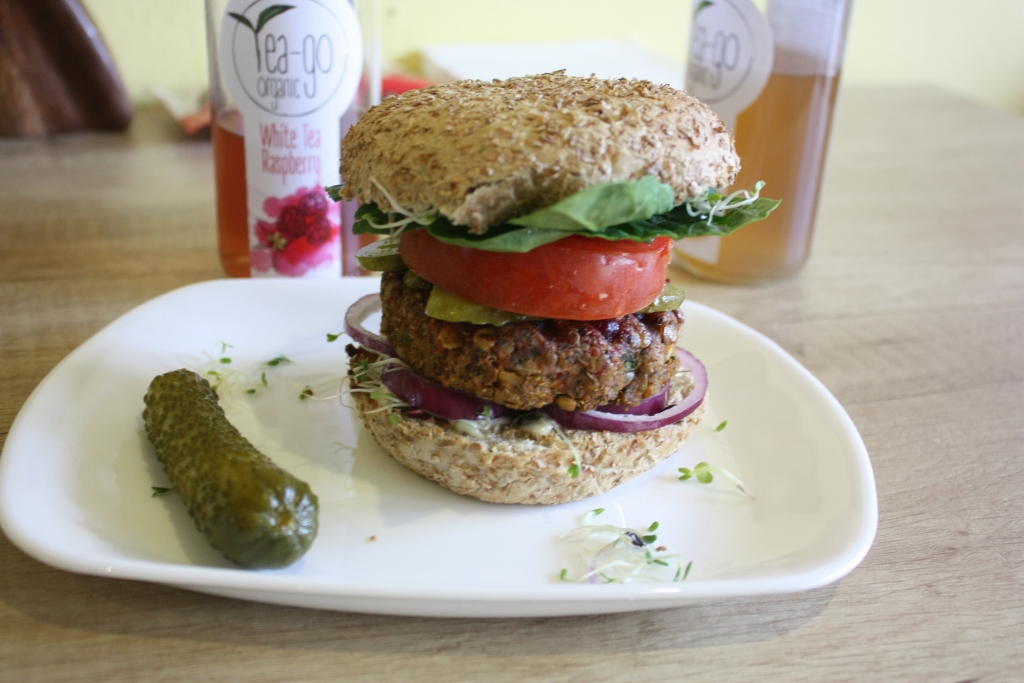 Vegan burger at Edgy Veggy, Sofia, Bulgaria. Photo by Caitlin Galer-Unti, The Vegan Word